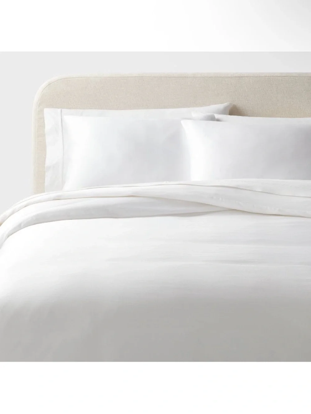 Threshold Full/Queen TENCEL Duvet Cover and Sham Set •White• Cooling Satin